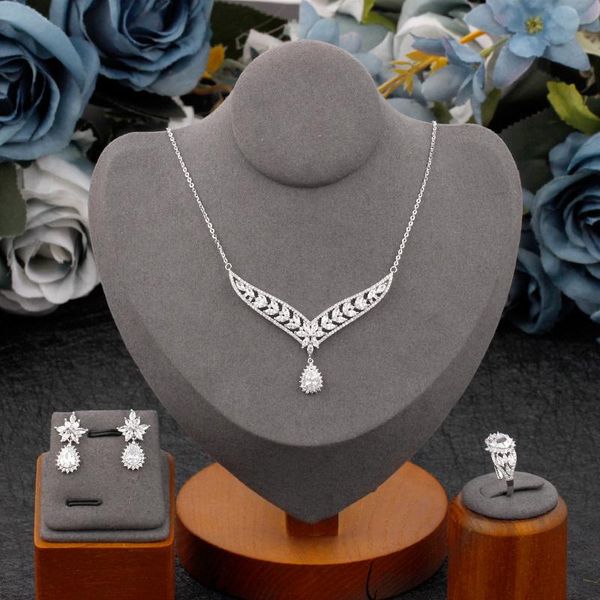 earrings & necklace bridetalk fashion small jewelry sets for women ring pendant set cubic zirconia dubai bridal wedding jewellery, Silver
earrings & necklace bridetalk fashion small jewelry sets for women ring pendant set cubic zirconia dubai bridal wedding jewellery, Silver