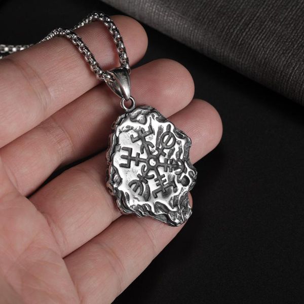 pendant necklaces fashionable men's triangle titanium steel nordic viking retro culture necklace, Silver
pendant necklaces fashionable men's triangle titanium steel nordic viking retro culture necklace, Silver