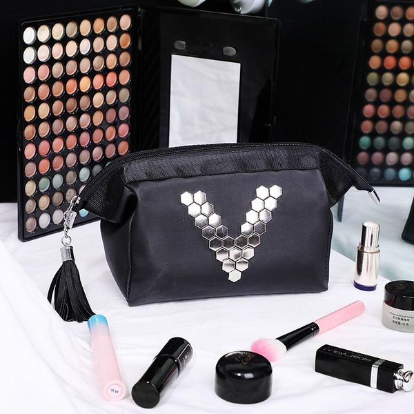travel simple fashionable cosmetic bag ing portable large capacity solid color rivet tassel steel wire storage bags & cases
travel simple fashionable cosmetic bag ing portable large capacity solid color rivet tassel steel wire storage bags & cases