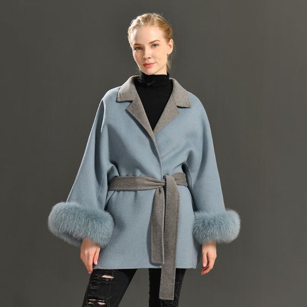 women's wool & blends women coat autumn and winter long sleeve casual vintage belt 2021 fashion warm big fur cuffs, Black
women's wool & blends women coat autumn and winter long sleeve casual vintage belt 2021 fashion warm big fur cuffs, Black