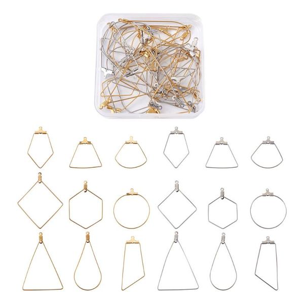 hoop & huggie 36pcs/box stainless steel wire pendants beading tassel earring findings for diy earrings jewelry making accessories, Golden;silver
hoop & huggie 36pcs/box stainless steel wire pendants beading tassel earring findings for diy earrings jewelry making accessories, Golden;silver