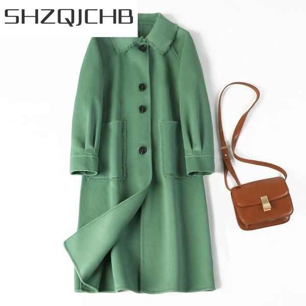 women's wool & blends shzq winter coat female elegant women clothes 2021 korean ladies long woolen jacket pink casaco feminino hiver 8a, Black
women's wool & blends shzq winter coat female elegant women clothes 2021 korean ladies long woolen jacket pink casaco feminino hiver 8a, Black
