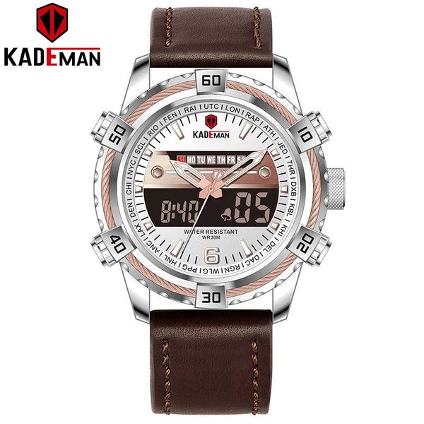 wristwatches kademan fashion men's sports watches analog digital leather band army military quartz watch relogio masculino, Slivery;brown
wristwatches kademan fashion men's sports watches analog digital leather band army military quartz watch relogio masculino, Slivery;brown