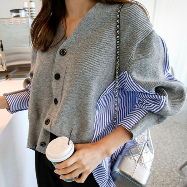 women's sweaters knitted sweater women 2021 korean fashion fake two piece striped patchwork knitwear female ladies blouse shirts -4xl, White;black
women's sweaters knitted sweater women 2021 korean fashion fake two piece striped patchwork knitwear female ladies blouse shirts -4xl, White;black