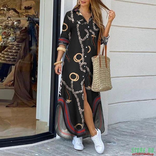 casual dresses elegant women button down long shirt dress summer letters print lapel neck party lady sleeve maxi beach vestido, Black;gray
casual dresses elegant women button down long shirt dress summer letters print lapel neck party lady sleeve maxi beach vestido, Black;gray
