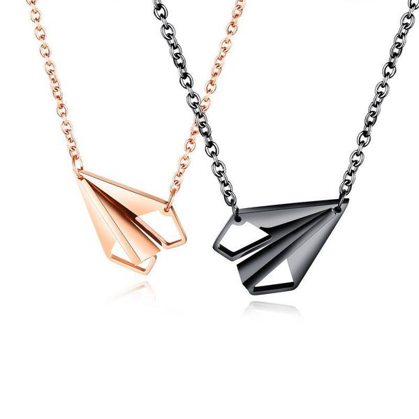 pendant necklaces couple jewelry titanium steel love heart paper aircraft necklace trend male and female student accessories, Silver
pendant necklaces couple jewelry titanium steel love heart paper aircraft necklace trend male and female student accessories, Silver