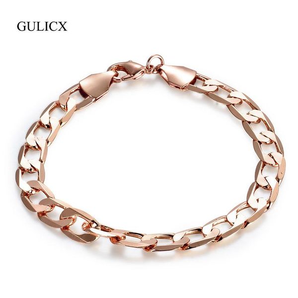link, chain gulicx 18cm loster clasp men bracelet rose gold color stainless steel female male accessory fashion jewelry glbl050a, Black
link, chain gulicx 18cm loster clasp men bracelet rose gold color stainless steel female male accessory fashion jewelry glbl050a, Black