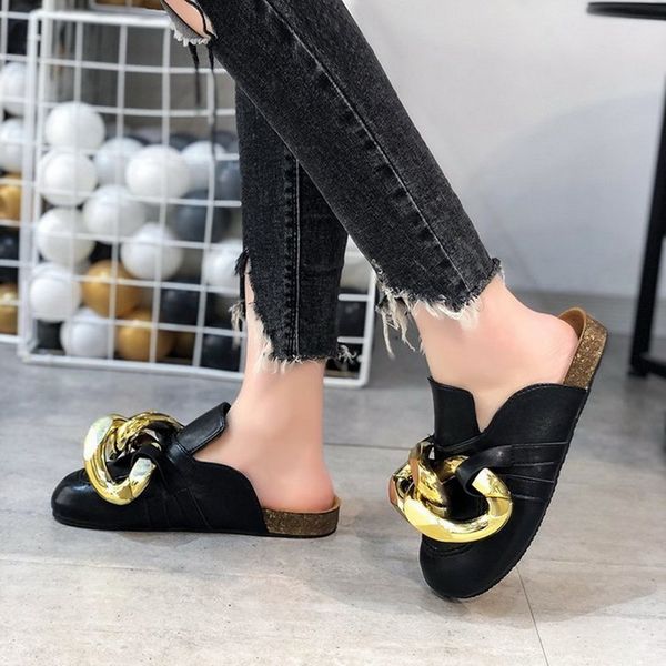 ins fashion spring/summer women flat mules shoes ladies gold chain slippers slip on round toe luxury slides 60% off store online, Black
ins fashion spring/summer women flat mules shoes ladies gold chain slippers slip on round toe luxury slides 60% off store online, Black