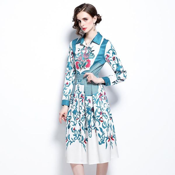 casual dresses women autumn designer elegant printed shirt dress lady office party robe female retro pleated vestidos, Black;gray
casual dresses women autumn designer elegant printed shirt dress lady office party robe female retro pleated vestidos, Black;gray