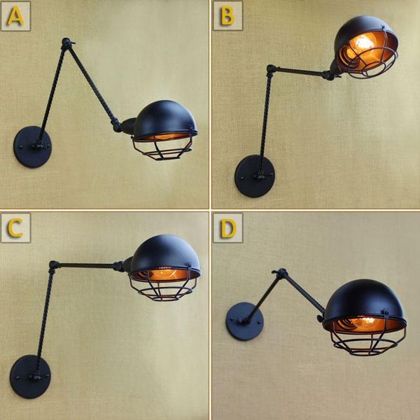 wall lamp vintage loft industrial adjustable sconce lights for bedroom long swing arm flexible black lighting fixtures e27
wall lamp vintage loft industrial adjustable sconce lights for bedroom long swing arm flexible black lighting fixtures e27