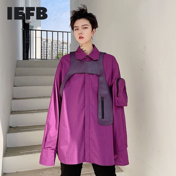 iefb purple long sleeve shirt for men loose causal pu leather patchwork lapel causal shirts vent korean fashion cloth9y6641 210524, White;black
iefb purple long sleeve shirt for men loose causal pu leather patchwork lapel causal shirts vent korean fashion cloth9y6641 210524, White;black