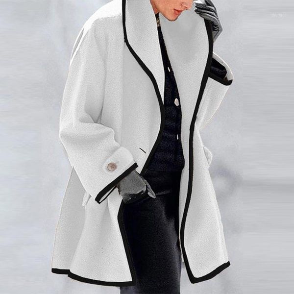 women's wool & blends retro single button solid women overcoats 2021 winter fashion casual long cardigan blend coat sleeve pocket outwe, Black
women's wool & blends retro single button solid women overcoats 2021 winter fashion casual long cardigan blend coat sleeve pocket outwe, Black