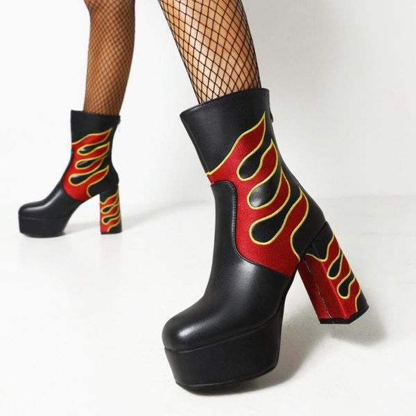 boots womens platform flame fire pattern ankle block high heel shoes punk motorcycle vintage plus size match colors 2022, Black
boots womens platform flame fire pattern ankle block high heel shoes punk motorcycle vintage plus size match colors 2022, Black