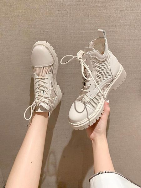 boots breathable hollow net summer trend thick-soled lace up elegant temperament short tube ladies large size., Black
boots breathable hollow net summer trend thick-soled lace up elegant temperament short tube ladies large size., Black