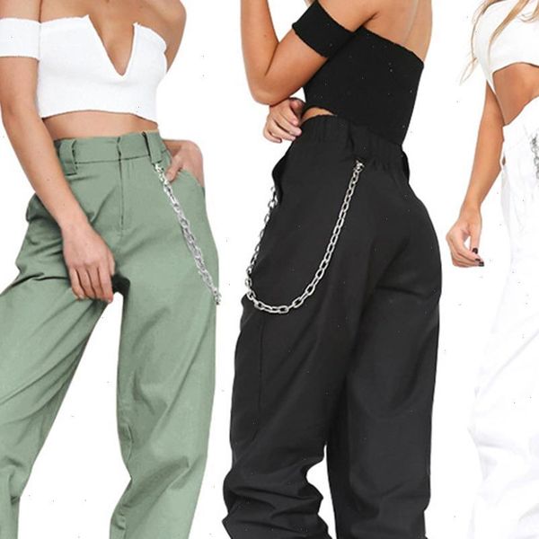 trousers women solid color loose womens capris elastic pocket cargo pants nbsp harem with chain hip pop streetwear, Black;white
trousers women solid color loose womens capris elastic pocket cargo pants nbsp harem with chain hip pop streetwear, Black;white