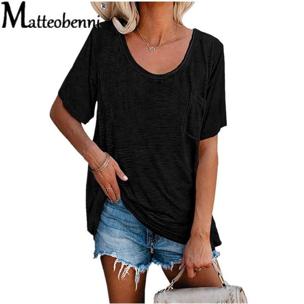 summer women short sleeve pocket t-shirts fashion loose solid color o-neck t-shirt casual streetwear women's, White
summer women short sleeve pocket t-shirts fashion loose solid color o-neck t-shirt casual streetwear women's, White