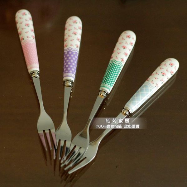 forks cute rose polka dot ceramic handle fruit fork fashion stainless steel portable tableware cake dessert
forks cute rose polka dot ceramic handle fruit fork fashion stainless steel portable tableware cake dessert