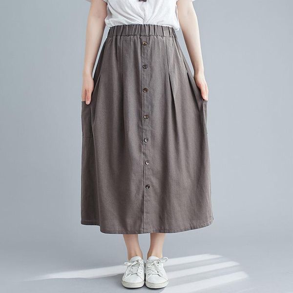 cotton linen skirt for women 2021 summer style wild loose retro ethnic elastic waist female plus size skirts aq414, Black
cotton linen skirt for women 2021 summer style wild loose retro ethnic elastic waist female plus size skirts aq414, Black