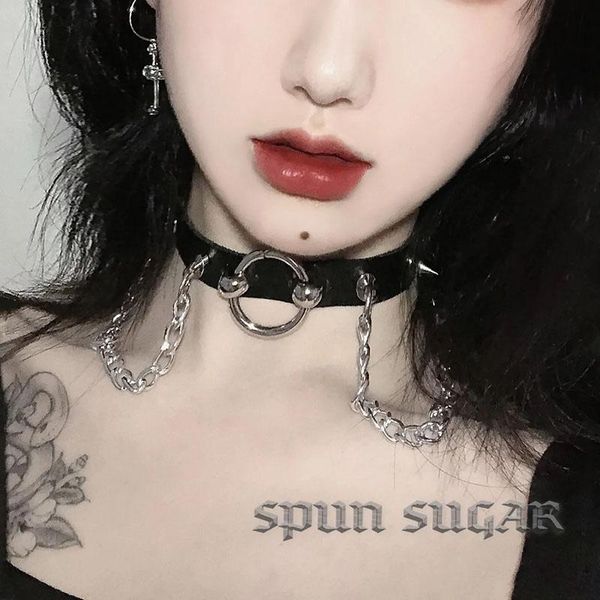 chokers round chain gothic leather choker necklace for women studded collar pendant harajuku cosplay dark streetwear jewelry, Golden;silver
chokers round chain gothic leather choker necklace for women studded collar pendant harajuku cosplay dark streetwear jewelry, Golden;silver