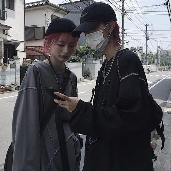 men's t-shirts korean high street reverse color hip hoploose students long sleeve t-shirt men women pullover gothic sweatshirt emo 90s, White;black
men's t-shirts korean high street reverse color hip hoploose students long sleeve t-shirt men women pullover gothic sweatshirt emo 90s, White;black