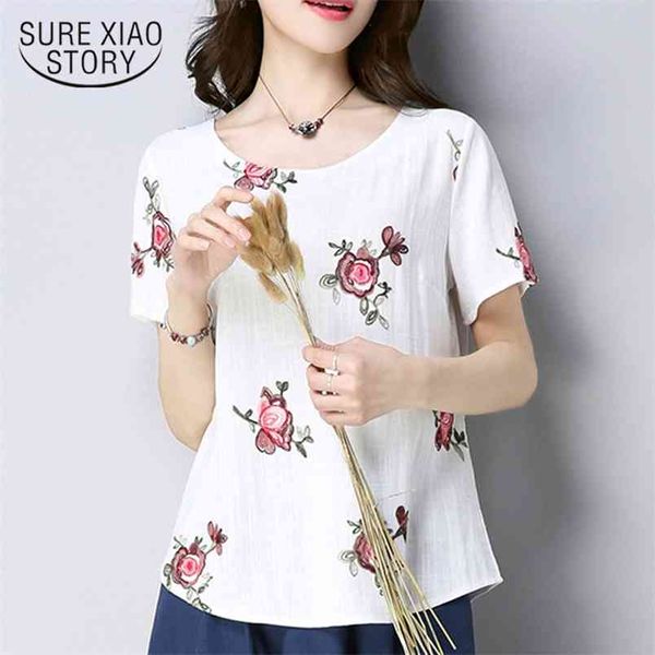 summer short sleeve women fashion cotton linen blouse shirt plus size o-neck 's clothing blusas d847 30 210506, White
summer short sleeve women fashion cotton linen blouse shirt plus size o-neck 's clothing blusas d847 30 210506, White