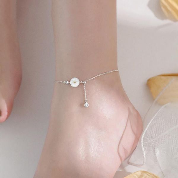 anklets anenjery 925 sterling silver sweet white shell sun flower anklet bracelet for women zircon adjustable chain jewelry s-b409, Red;blue
anklets anenjery 925 sterling silver sweet white shell sun flower anklet bracelet for women zircon adjustable chain jewelry s-b409, Red;blue