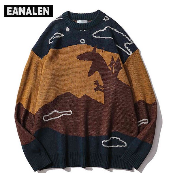 harajuku vintage dinosaur graphic knitted men winter oversized men's cartoon anime pullover women jumper ugly sweater, Black
harajuku vintage dinosaur graphic knitted men winter oversized men's cartoon anime pullover women jumper ugly sweater, Black