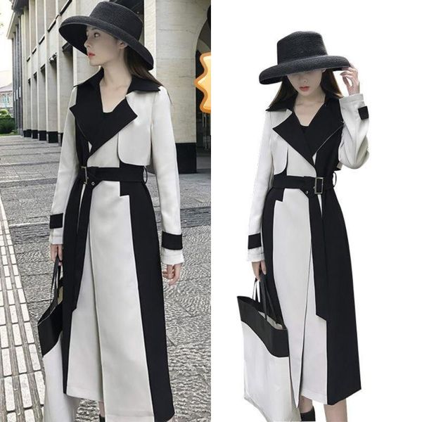 women's trench coats women fashion contrast color long female casual slim coat lapel windbreaker with r18, Tan;black
women's trench coats women fashion contrast color long female casual slim coat lapel windbreaker with r18, Tan;black