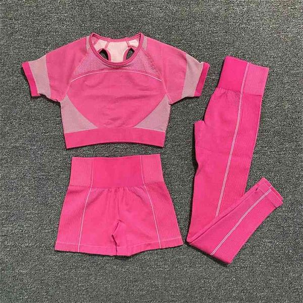 3pcs seamless yoga set women short sleeve crop fitness shorts sports wear gym leggings workout clothing athletic sport 210802, Gray
3pcs seamless yoga set women short sleeve crop fitness shorts sports wear gym leggings workout clothing athletic sport 210802, Gray