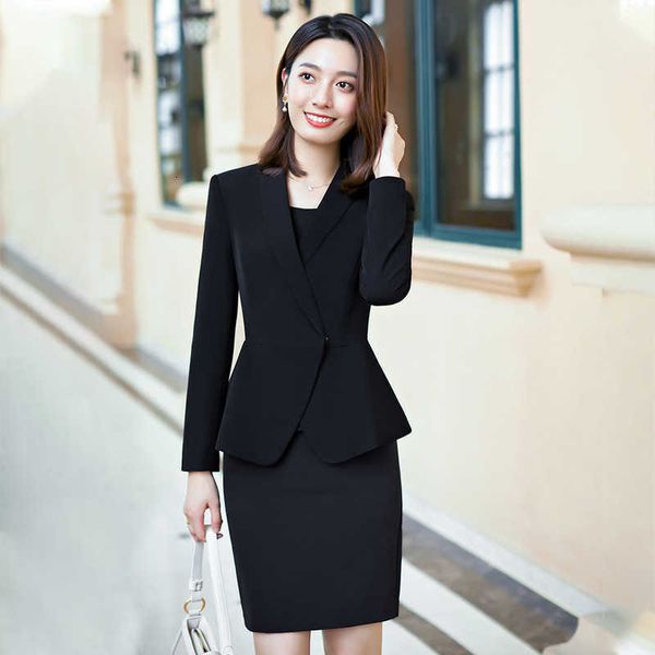 profsional long sleeve 2021 autumn mini suit with skirt el reception sal tooling, Black;gray
profsional long sleeve 2021 autumn mini suit with skirt el reception sal tooling, Black;gray