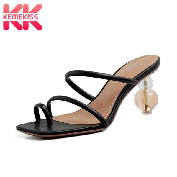 kemekiss natural leather shoes women high heels sandals strange style ladies slip on female footwear size 34-40, Black
kemekiss natural leather shoes women high heels sandals strange style ladies slip on female footwear size 34-40, Black