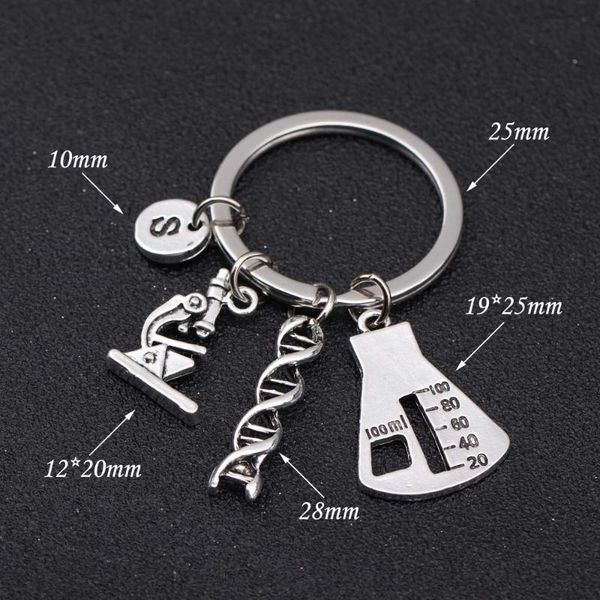 keychains a-z initials letter biological genetics microscope double helix dna beaker charms keyring for men women keychain, Silver
keychains a-z initials letter biological genetics microscope double helix dna beaker charms keyring for men women keychain, Silver