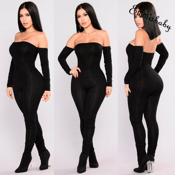 women's jumpsuits & rompers jumpsuit women off shoulder bodycon long sleeve clubwear playsuit skinny female black trousers, Black;white
women's jumpsuits & rompers jumpsuit women off shoulder bodycon long sleeve clubwear playsuit skinny female black trousers, Black;white