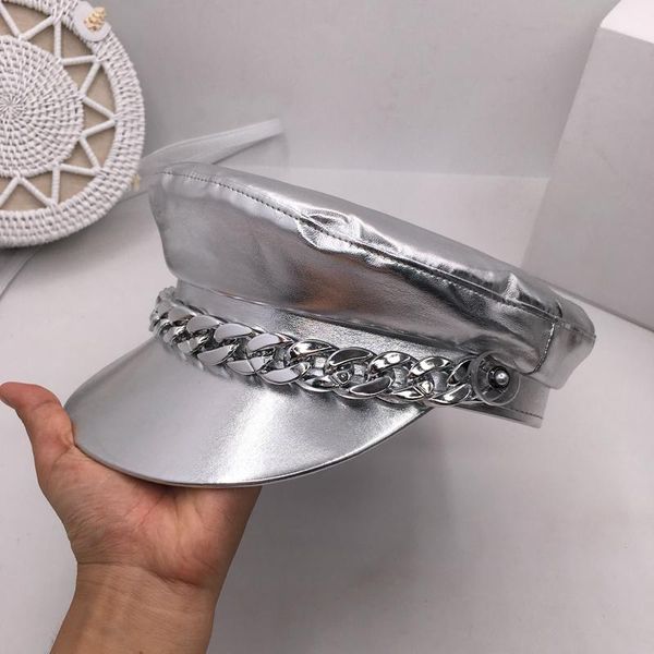 visors the bright skin silver navy cap son chain han edition men and women fashion sailor hat harajuku street trend, Blue;gray
visors the bright skin silver navy cap son chain han edition men and women fashion sailor hat harajuku street trend, Blue;gray