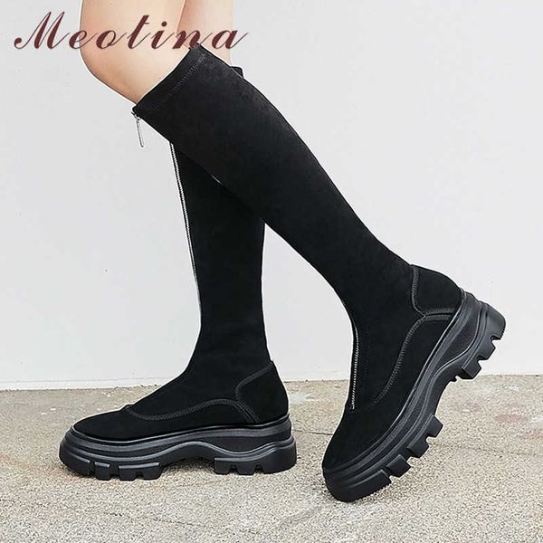 meotina winter knee high boots women natural genuine leather flat platform long boots slim stretch zipper shoes lady fall 34-39 210608, Black
meotina winter knee high boots women natural genuine leather flat platform long boots slim stretch zipper shoes lady fall 34-39 210608, Black