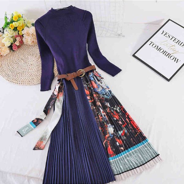 dresses elegant knitted pleated women long sleeve vintage blue print sweaterer slim midi autumn, Black;gray
dresses elegant knitted pleated women long sleeve vintage blue print sweaterer slim midi autumn, Black;gray