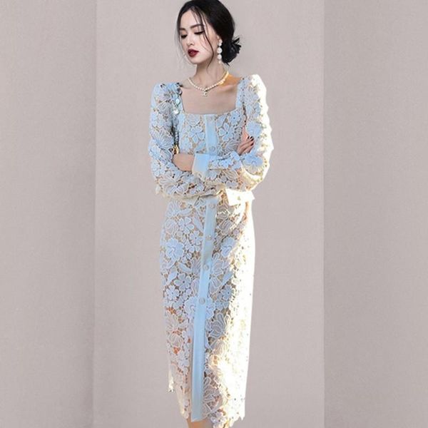 casual dresses korean style temperament slim square collar chic lace dress women fashion single-breasted office high-end pencil vestido, Black;gray
casual dresses korean style temperament slim square collar chic lace dress women fashion single-breasted office high-end pencil vestido, Black;gray