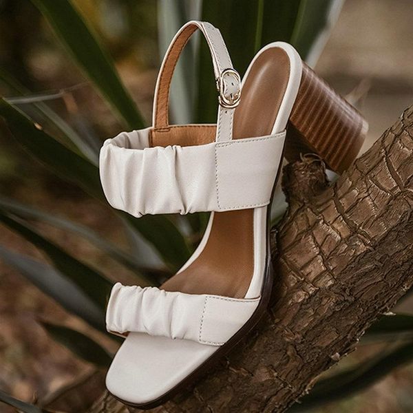 sandals elegant women's pleated decoration thick high heels pumps female summer back buckles wedding office lady shoes woman, Black
sandals elegant women's pleated decoration thick high heels pumps female summer back buckles wedding office lady shoes woman, Black