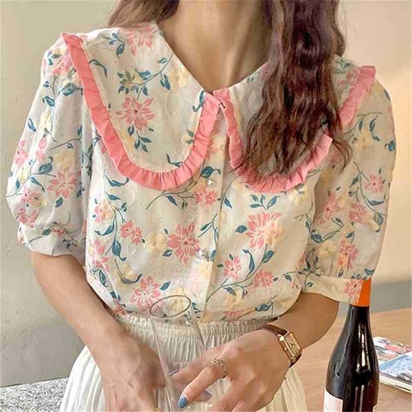 retro loose florals peter pan collar vintage chic printed half sleeve shirts summer lady elegant sweet femme 210525, White
retro loose florals peter pan collar vintage chic printed half sleeve shirts summer lady elegant sweet femme 210525, White