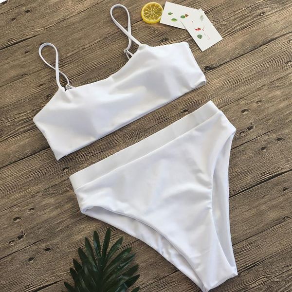 women's swimwear high waist bikinis swimsuits women push up strap bathing suit biquini brazilian bikini 2021 beachwear, White;black
women's swimwear high waist bikinis swimsuits women push up strap bathing suit biquini brazilian bikini 2021 beachwear, White;black