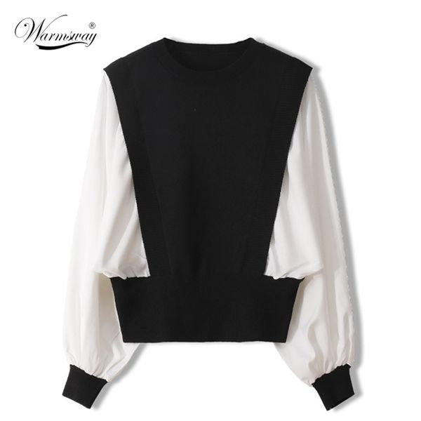 spring fall sweater women fashion lantern sleeve patchwork o-neck pullover knitting long casual female jumper c-233 210914, White;black
spring fall sweater women fashion lantern sleeve patchwork o-neck pullover knitting long casual female jumper c-233 210914, White;black