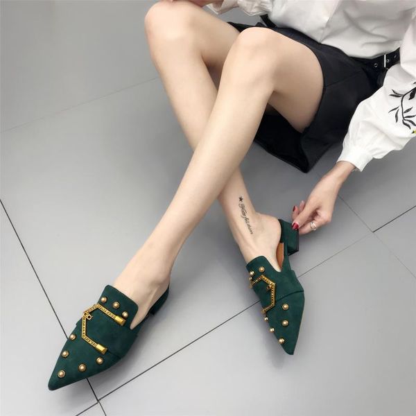 slippers fashion women pointed toe slides slip on metal belt buckle design flats heeled rivet casual pumps mules shoes, Black
slippers fashion women pointed toe slides slip on metal belt buckle design flats heeled rivet casual pumps mules shoes, Black