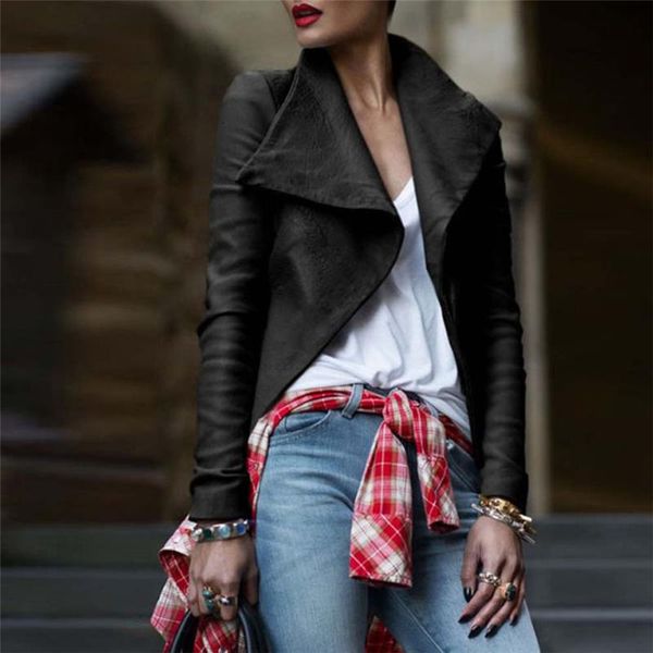 slim cool lady jackets fashion women turn-down coat solid leather loose long sleeve vintage autumn men's, Black;brown
slim cool lady jackets fashion women turn-down coat solid leather loose long sleeve vintage autumn men's, Black;brown