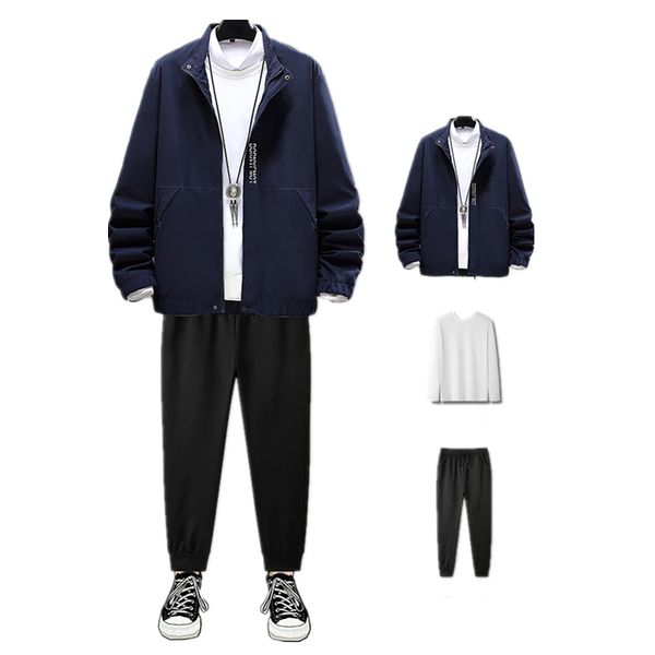 mens 3 piece sportwear casual thin lightweight outerwear bomber jackets joggers loose pants sport sets crewneck sweatshirt, Blue;black
mens 3 piece sportwear casual thin lightweight outerwear bomber jackets joggers loose pants sport sets crewneck sweatshirt, Blue;black