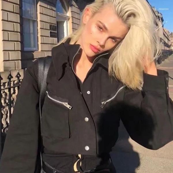 women's jackets europe autumn winter short women double collar biker jacket with functional pockets coat g0wd1, Black;brown
women's jackets europe autumn winter short women double collar biker jacket with functional pockets coat g0wd1, Black;brown