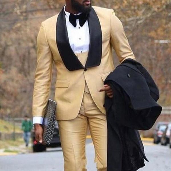 men's suits & blazers slim fit business men for wedding 3 piece khaki groom tuxedo with black shawl lapel custom man fashion costume ma, White;black
men's suits & blazers slim fit business men for wedding 3 piece khaki groom tuxedo with black shawl lapel custom man fashion costume ma, White;black