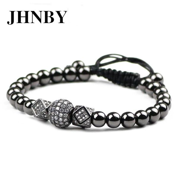 charm bracelets jhnby ball geometric 6mm copper bead men charms bracelet women zircon cz braided rope bangle gun black color fashion jewelry, Golden;silver
charm bracelets jhnby ball geometric 6mm copper bead men charms bracelet women zircon cz braided rope bangle gun black color fashion jewelry, Golden;silver