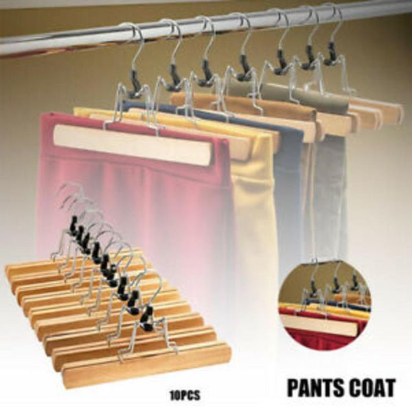 hangers & racks 10pcs wooden pant hanger with adjustable clips non-slip trouser for slack skirt work trousers jean
hangers & racks 10pcs wooden pant hanger with adjustable clips non-slip trouser for slack skirt work trousers jean