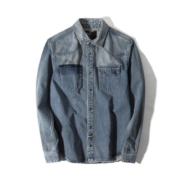 men's casual shirts long sleeve lapel single breasted mens denim shirt harajuka vintage slim fit pockets male streetwear, White;black
men's casual shirts long sleeve lapel single breasted mens denim shirt harajuka vintage slim fit pockets male streetwear, White;black