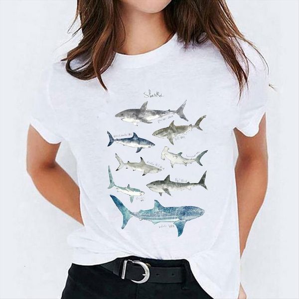 shark cartoon watercolor fashion printing women t shirts print graphic ladies female tee, White
shark cartoon watercolor fashion printing women t shirts print graphic ladies female tee, White